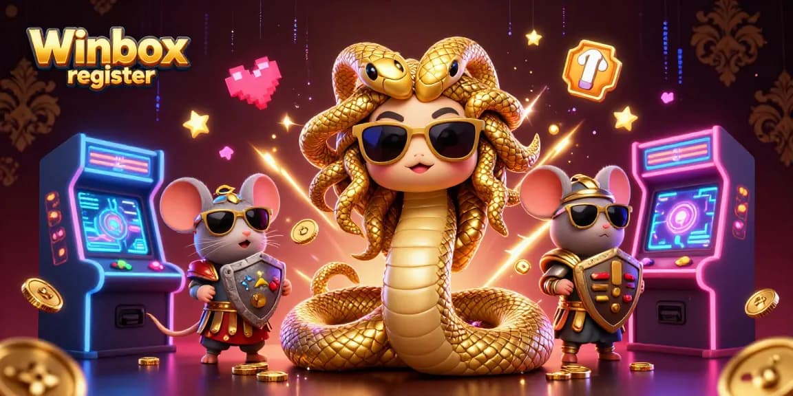 Winbox register and spin the Lucky Wheel in a vibrant casino-themed illustration.