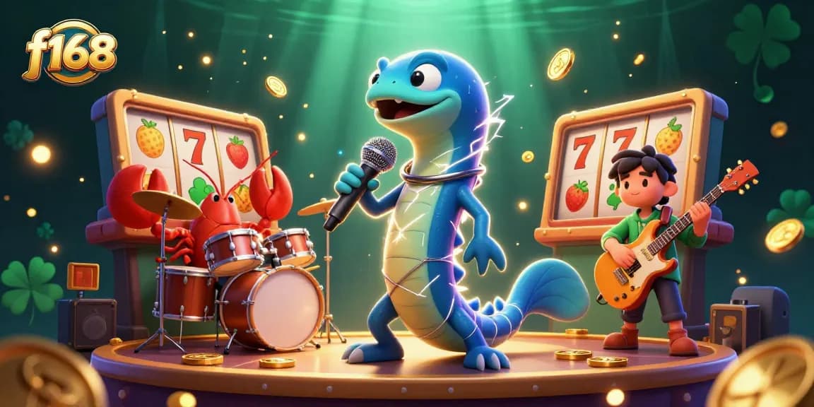 Experience the vibrant energy of f168 with an underwater casino scene featuring lively performers and rich gaming elements.