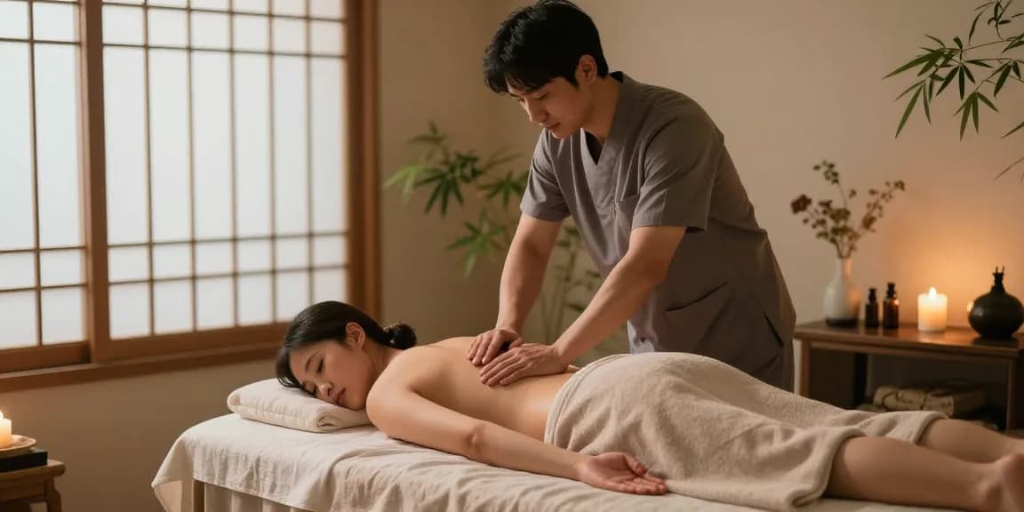 전주마사지로 편안한 남성 전용 스파 마사지 장면