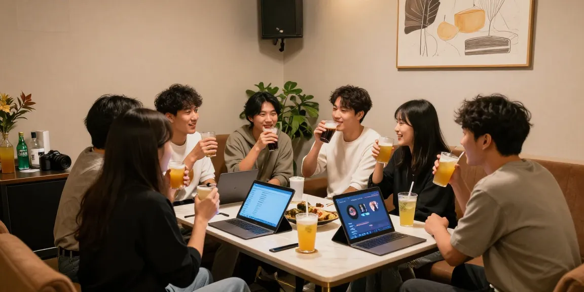 강남도파민에서 친구들과 함께 즐기는 아늑한 노래방 내부 모습