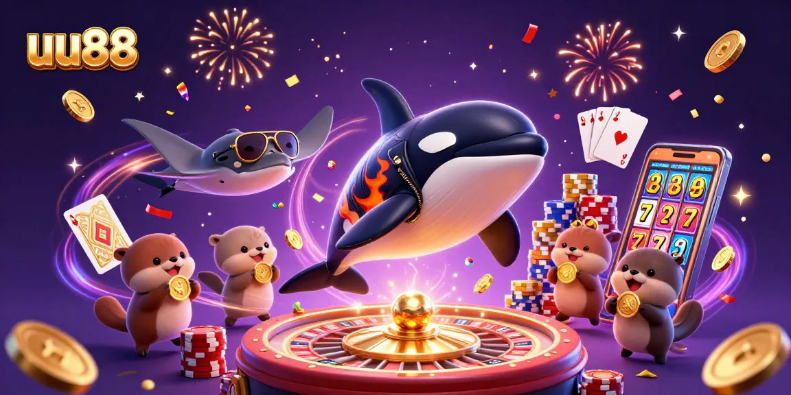 uu88 engages players with a vibrant casino scene featuring lucky charms and sparkling games.