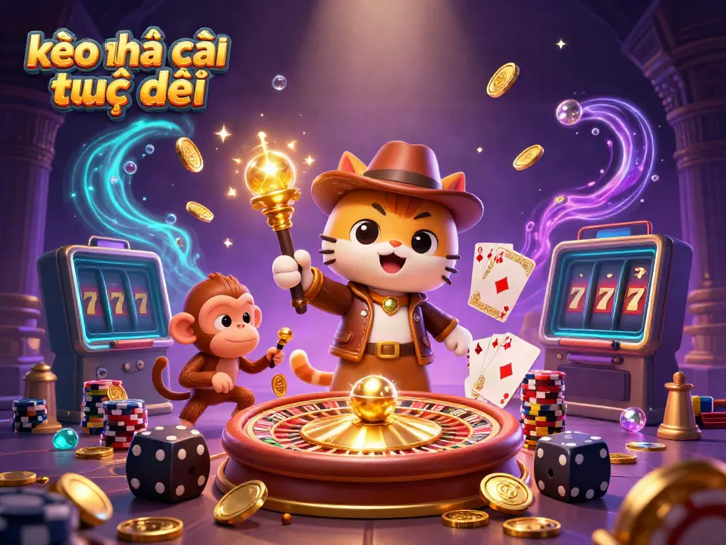 Engage with kèo nhà cái trực tiếp amidst cascading golden coins and dynamic gaming elements.