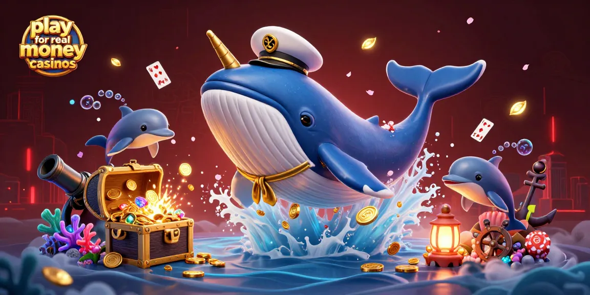 Play for real money casinos with vibrant dolphins, a whale captain, and treasure-filled underwater action.